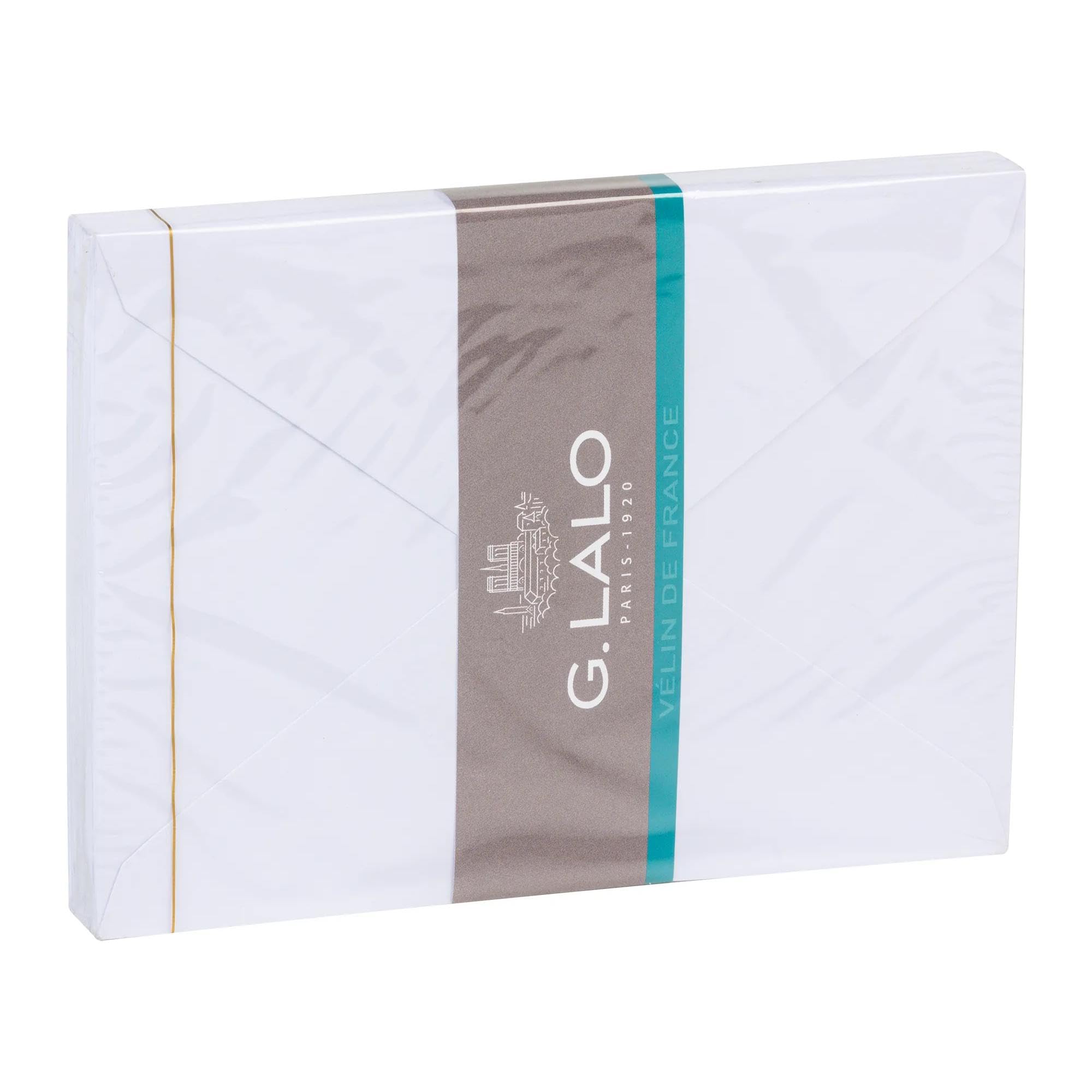 Lalo 19001L - Velin De France. Film-Wrapped Pack of 25 Diploma White gummed envelopes. Size: 12.8x17.2 cm 120g, French Vellum. White. Lined. Correspondence.