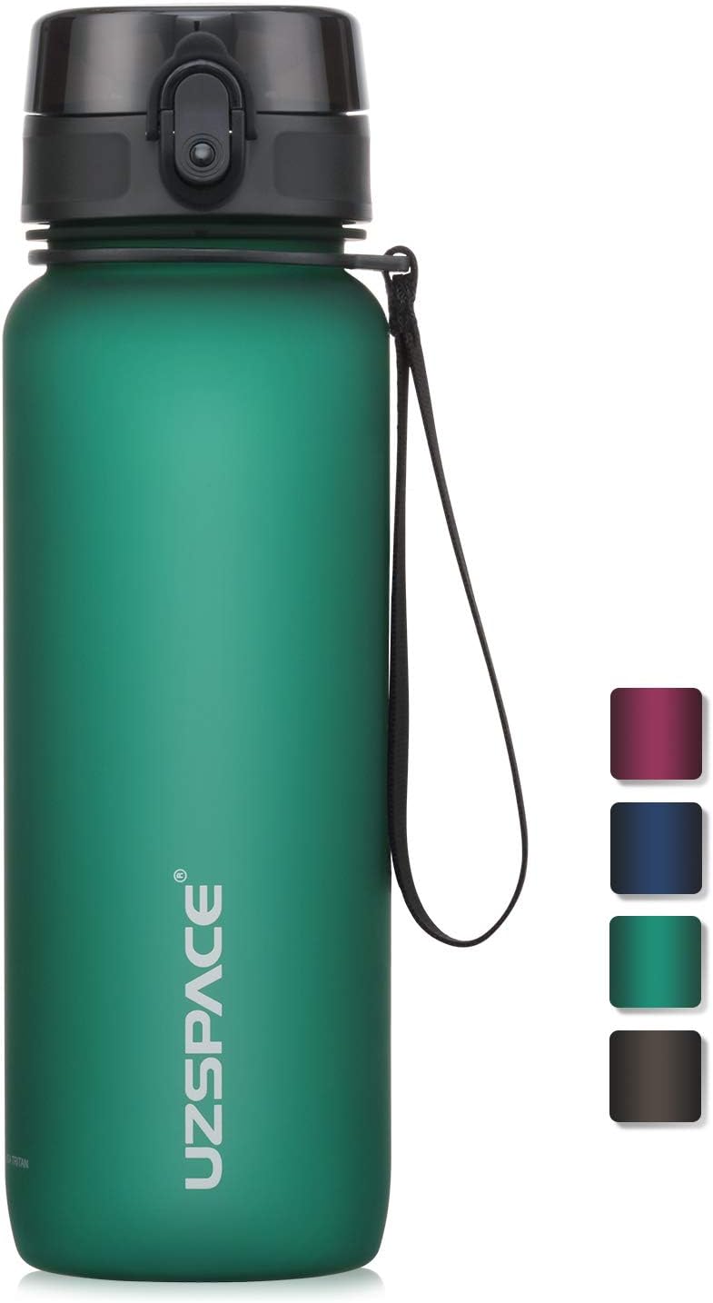 UZSPACE Sports Water Bottle 350ml-500ml-650ml-1000ml,No-Toxic, BPA free,Eco-Friendly Tritan and Reusable with Leak-proof Lid and One Click Open for Running, Gym, Yoga, Outdoors and Camping