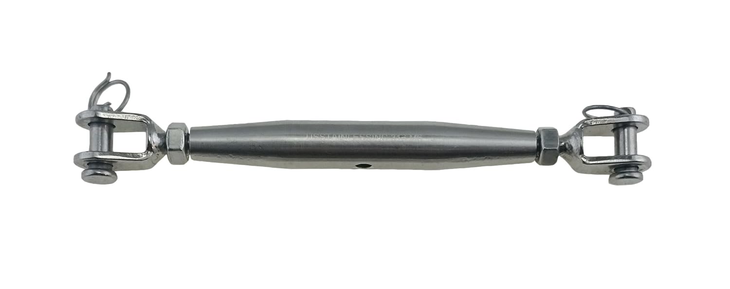 Stainless Steel 316 M6 (1/4") 6mm Turnbuckle Rigging Screw Jaw & Jaw