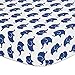 Navy Blue Elephant Print Fitted Crib Sheet - 100% Cotton Baby Boy Safari Jungle Animal Theme Nursery Decor and Toddler Bedding