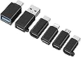 Upgraded Version USB Type C Adapter,Micro USB to USB C Adapter,USB Type C to USB-A, USB C to USB 3.0 Adapter,for Android Phones Devices and more-6Pack Black