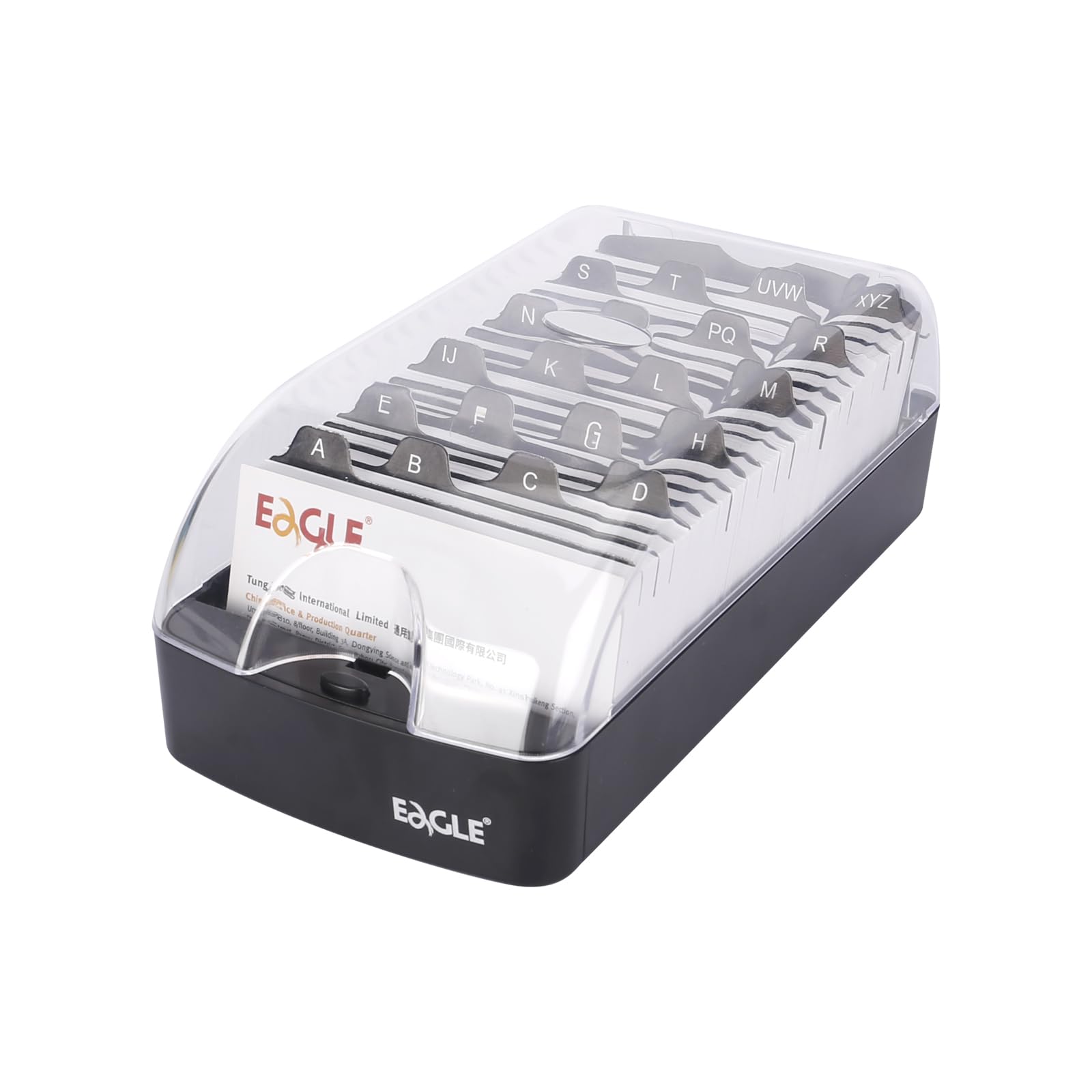 Eagle Business Card Box, Push-Button,Storage up to 550 Cards,Black — image 1