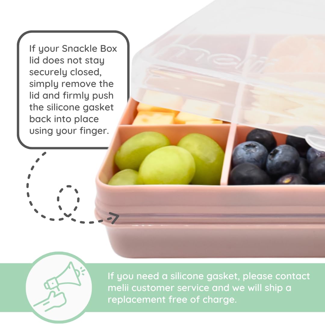 melii Snackle Box – 12-Compartment Divided Snack Container, BPA-Free Food Storage, Removable Dividers, Perfect for Kids Snacks, Arts & Crafts, Beads, and Kitchen Organization (Grey)