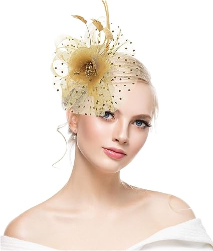 gold hats and fascinators