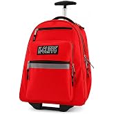 K-Cliffs Heavy Duty Rolling Backpack School Bookbag with Wheels Deluxe Wheeled Daypack
