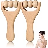Ciieeo 2Pcs Wooden Massage Roller Massager Wooden Trigger Point Body and Face Roller for Foot Shoulder Neck and Waist Relaxation - Improve Sleep Quality