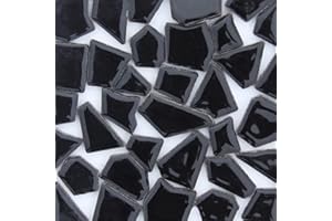 ARTLIFE HOME 200g Mosaic Tiles Mosaic Stained Glass for Home Decoration DIY Arts & Craft, Shaped Ceramic, 0.5x2 cm, Black