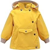 ACESTAR Boys Girls Waterproof Hooded Rain Jacket Kids Cotton Lined Rain Coat Toddler Windbreaker Spring Fall Raincoat