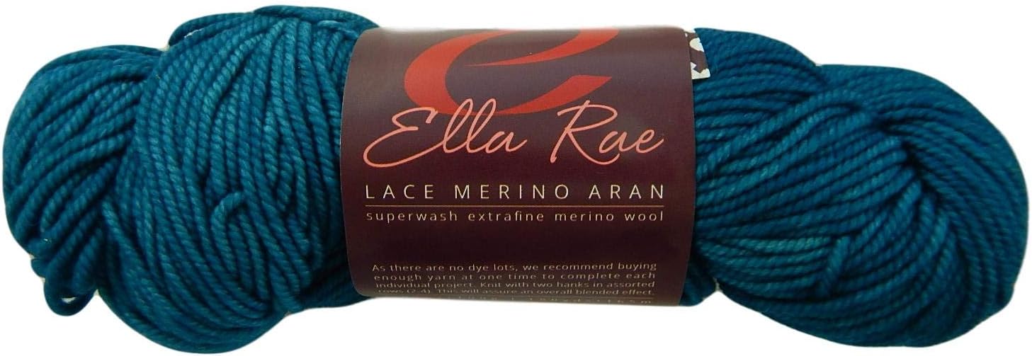 Ella Rae Yarn - Lace Merino Aran Hand Painted - Tropical Teal 02
