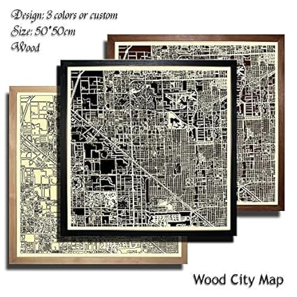 Amazon Com Wood City Map Hialeah Fl United States Decor Picture