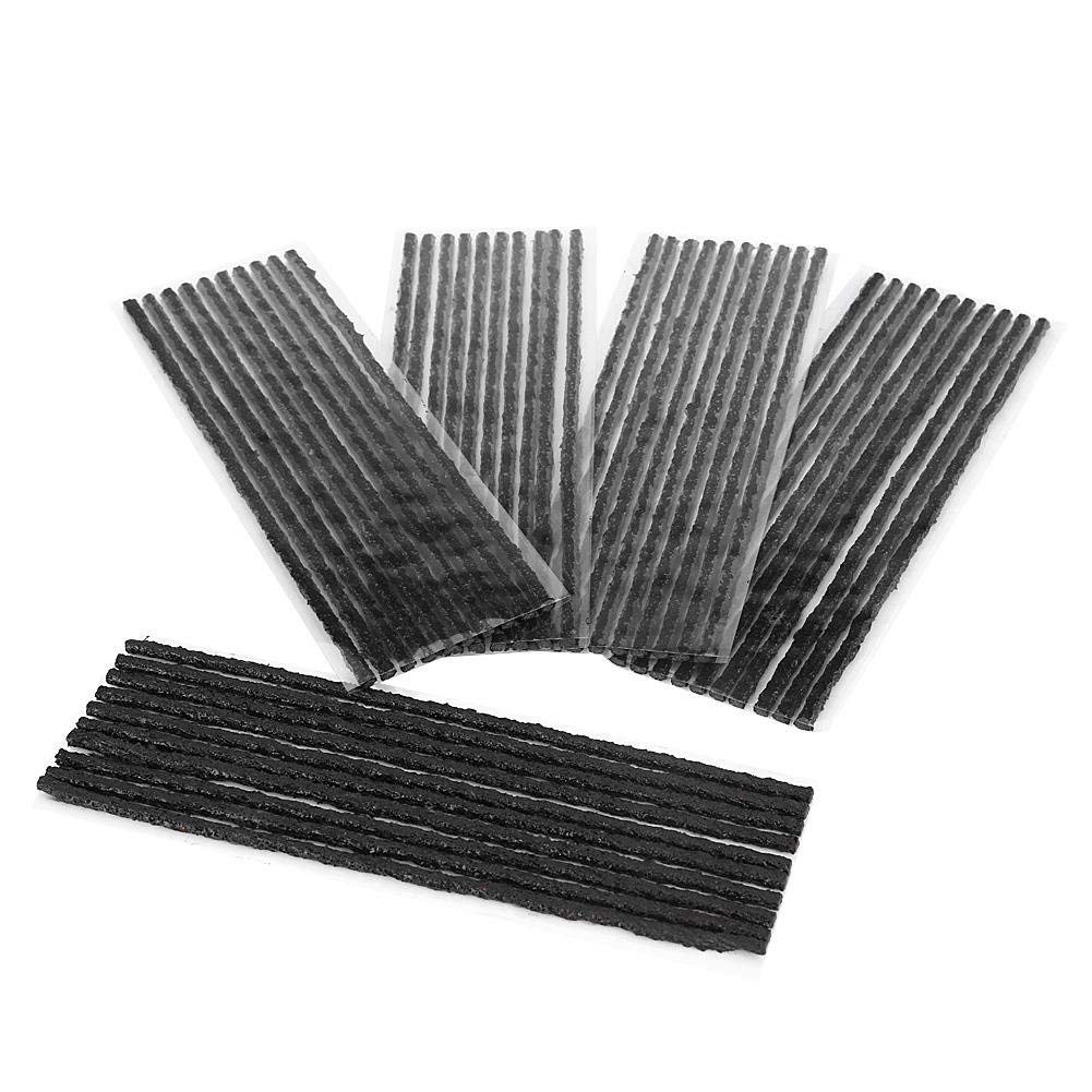 Aramox Tyre Repair Strings,50pcs Black Tubeless Tyre Tire Puncture Repair Seal Rubber Strips for Car Motorcycle 200 * 3.5mm