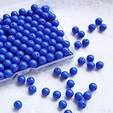 Jabrand 250pcs Acrylic Beads for Bracelets, 8mm Plastic Beads Smooth Round Beads for Jewelry Making DIY Crafts Supplies (Navy Blue)