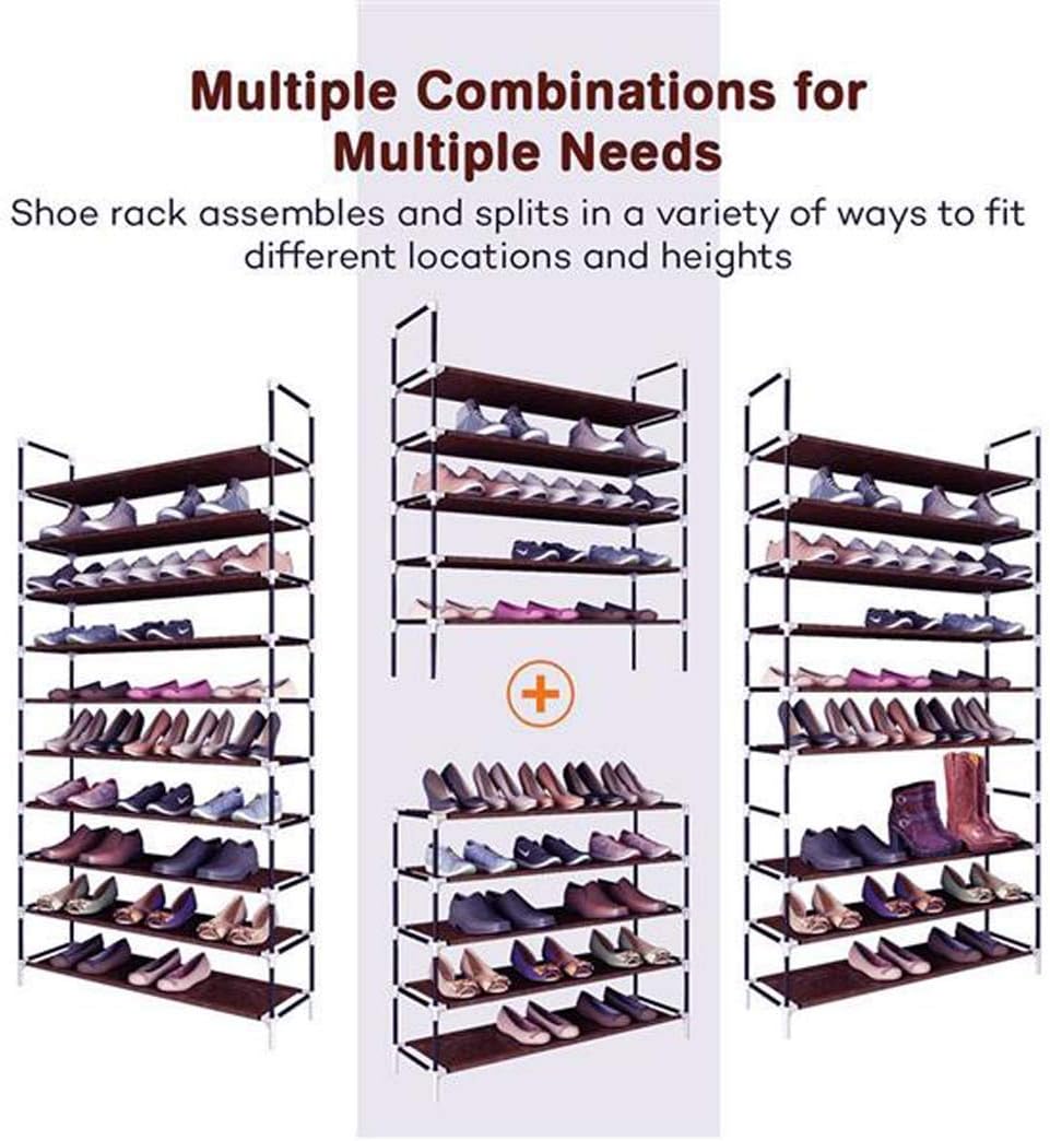 Best Free Standing 10 Tier Leveling Shoe Rack With Fabric Cover