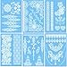 DaLin 6 Sheets Henna Temporary Tattoos Stickers Lace Tattoos for Girls Women Wedding Necklace Bracelets Patterns White Tattoo