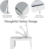 Maxmass 2-in-1 Kids Art Table Set with Storage & Paper Roll, Gray view 6