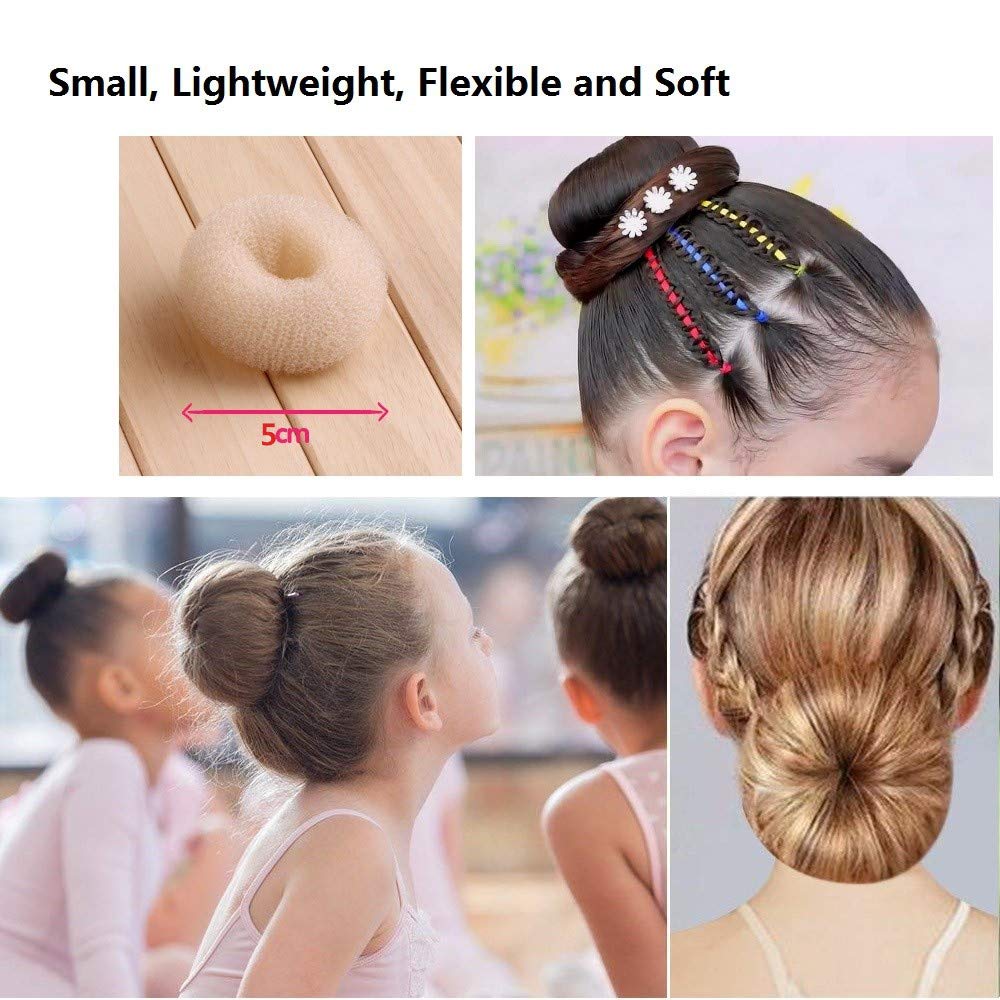 Extra Small Hair Bun Maker for Kids, 6 PCS Chignon Hair Donut Sock Bun Form for Girls, Mini Hair Doughnut Shaper for Short and Thin Hair (Small Size 2 Inch, Beige): Beauty