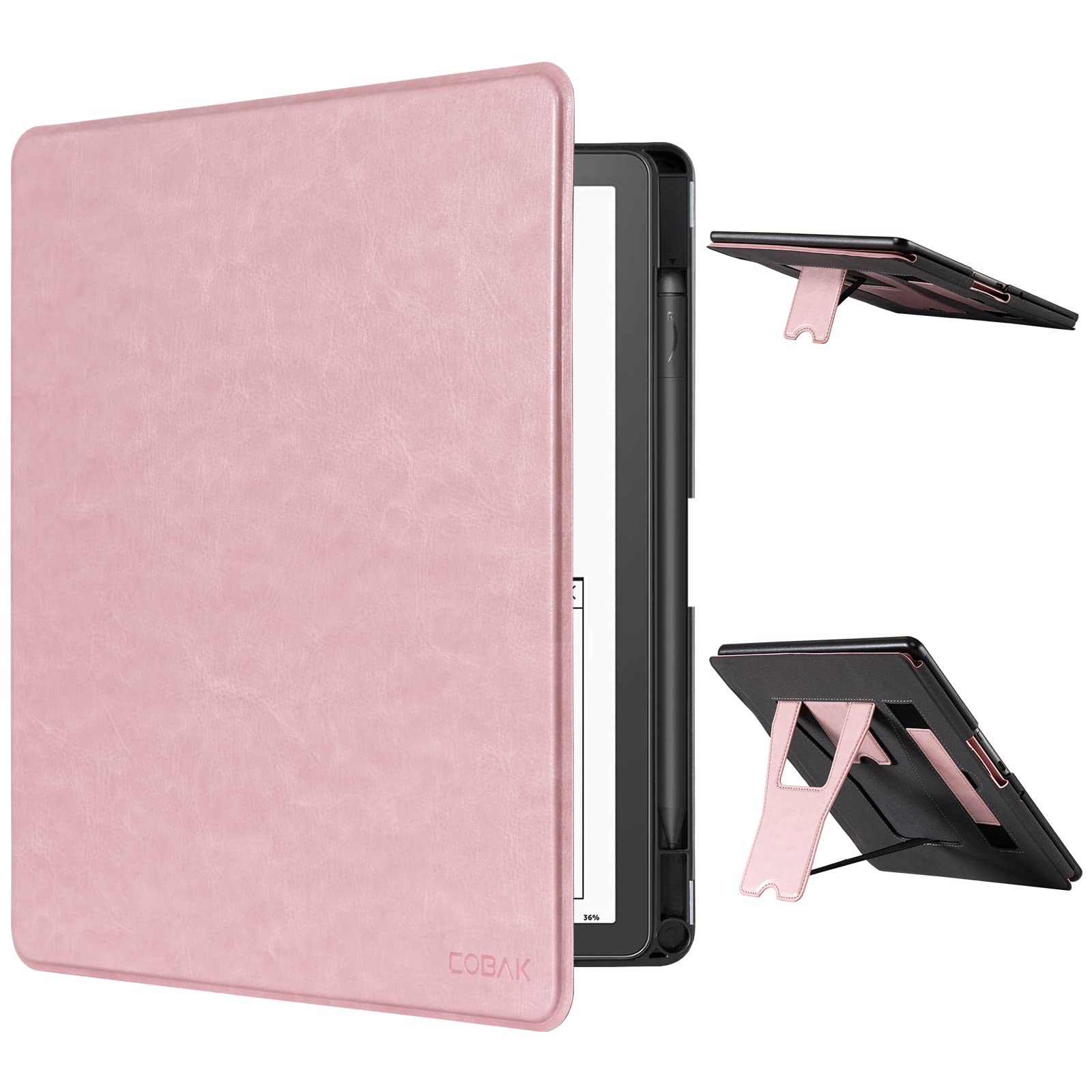 Photo 1 of CoBak Case for Kindle Scribe with Two Viewing Angles - All New PU Leather Cover with Auto Sleep Wake, Pen Holder, Hand Strap Feature for Kindle Scribe 10.2" 2022 & 2024 Released