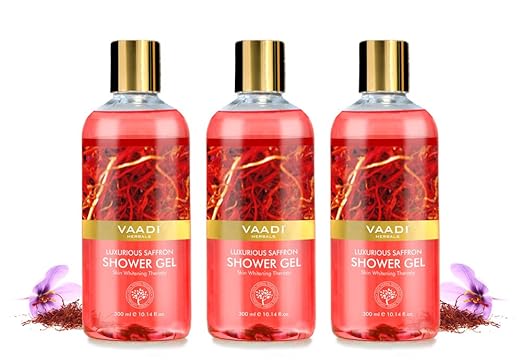 Vaadi Herbals Luxurious Shower Gel, Saffron, 300g (Pack of 3)