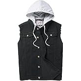 Ginsiom Men's Denim Vest,Sleeveless Jean Jacket Ripped Stretchy Distressed Battle Vest for Men Sleeve Less Outerwear