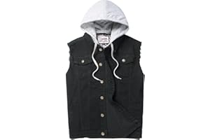 Ginsiom Men's Denim Vest,Sleeveless Jean Jacket Ripped Stretchy Distressed Battle Vest for Men Sleeve Less Outerwear