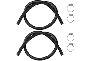 DZBQ 2 Pack 27232 11/32 Inch x 36 Inch (85 PSI) Brake Booster Vacuum Hose with 4 Pcs Stainless Steel Clamps, Brake Booster Hose for Passenger Cars and Light Trucks, Auto Vacuum Hose