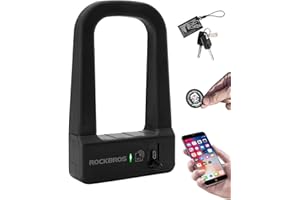 ROCKBROS Heavy Duty Bike U Lock with NFC Unlock 1.24lb/564g, Rechargeable Battery, Lightweight Durable Bicycle U-Lock for Roa