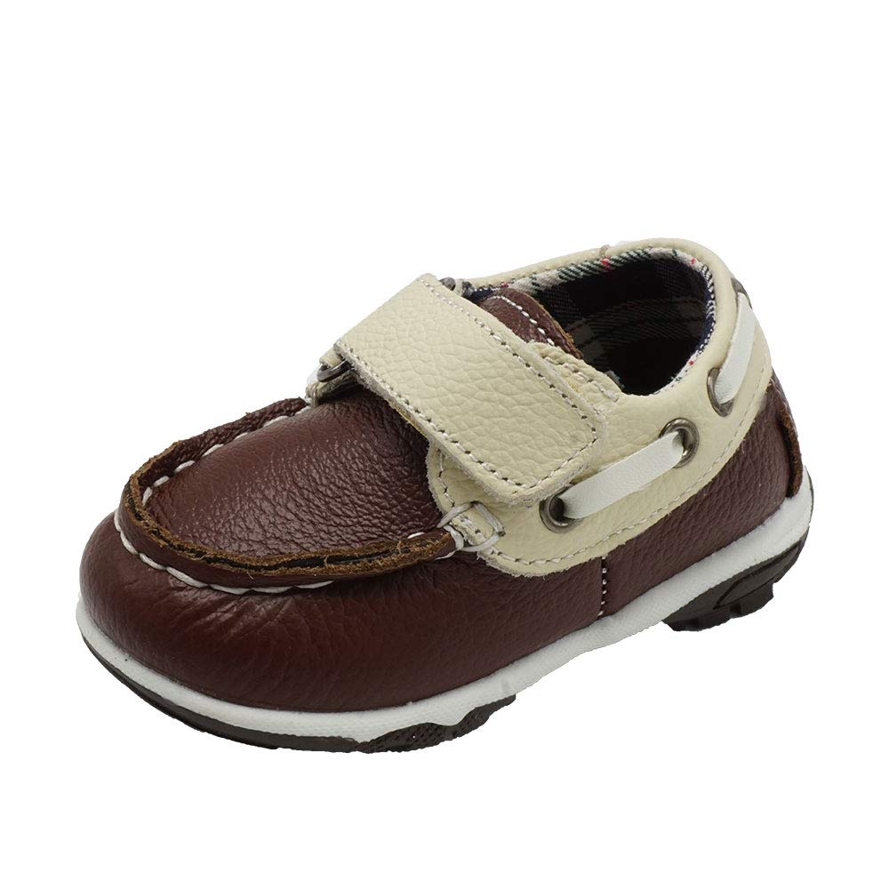 Soft Genuine Leather Toddler Boys Loafer Shoes Slip On Boat Dress Shoes