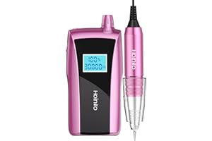 Hoinvo Electric Nail Drill Machine Rechargeable Nail Drill and Nail Dryer Electric Nail File Set with UV Lamp Cordless Nail File for Acrylic Gel Manicure Polishing Pedicure Pink