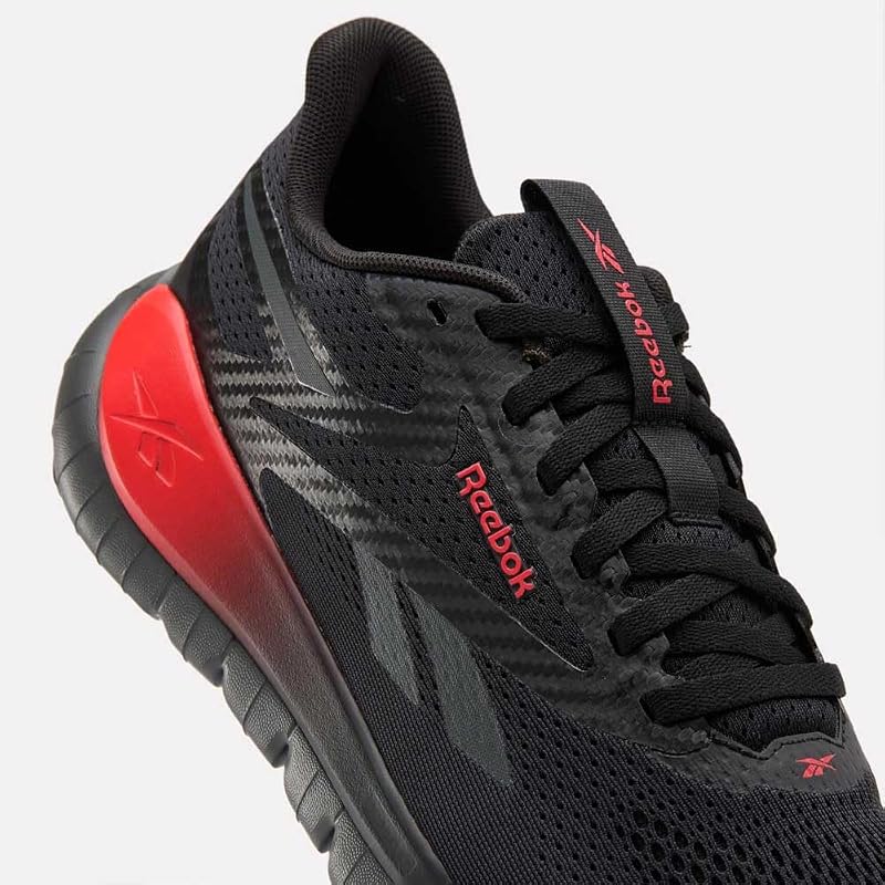 Zapatillas Unisex Flex Trainer, Color Negro/Gris/Rojo Deportivo, Talla 43 EU