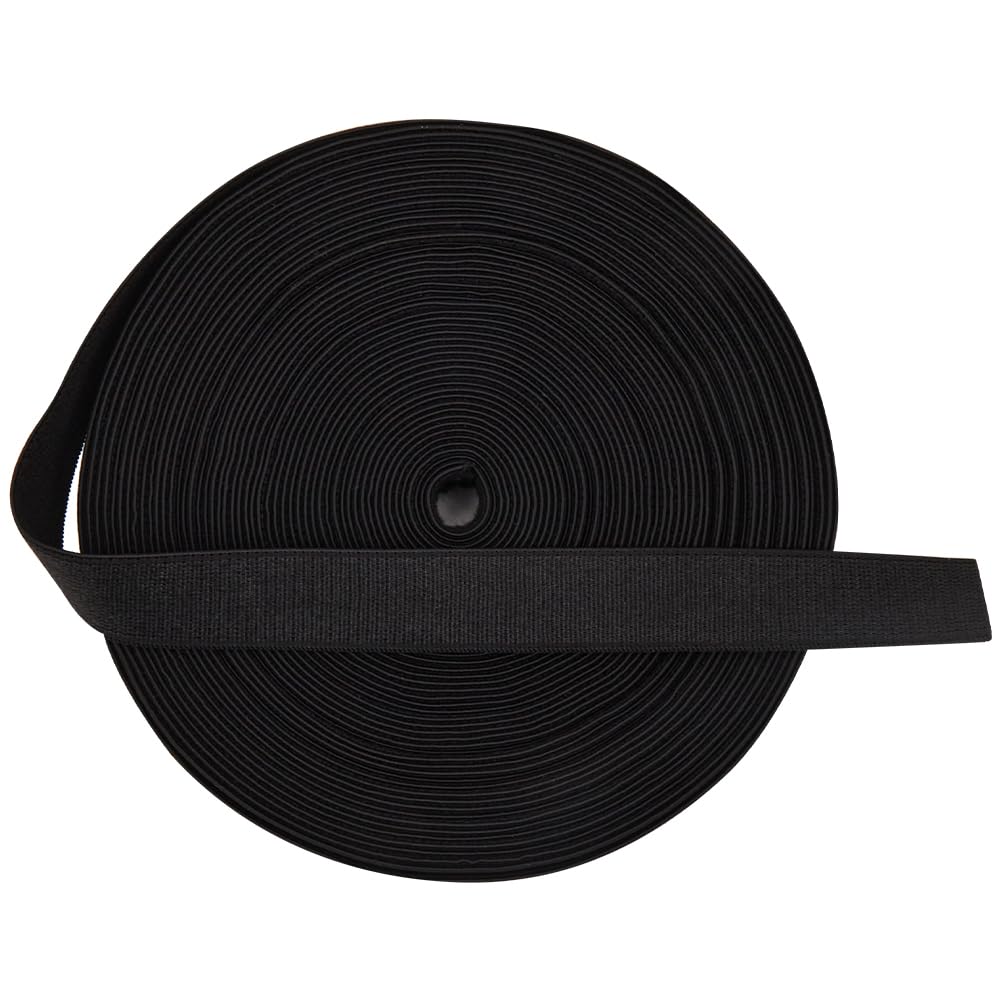 GORGECRAFT 10M Bra Strap Elastic Band 15mm Plush Flat Stretch Tape Trim Spandex Ribbon Roll Spool for DIY Sewing Bra Straps Lingerie Underwear Shoulder Strap Making Hair Tie Black