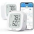 Govee WiFi Thermometer Hygrometer 2Pack H5103, Indoor Temperature Humidity Sensor with Electronic Ink Display, App Notification Alert, Free Data Storage Export, Digital Remote Monitor for Bedroom