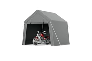 VerisShade 6 x 6 ft Carport Storage Shed, Shelter Logic with 2 Roll-up Zipper Door, Heavy Duty Waterproof Tarp, Storage Tent for Motorcycle, Bike, Garden Tools, Firewood