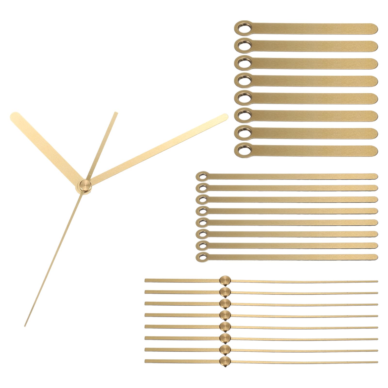 PATIKIL Replacement Clock Hands Kit, 8 Set Replacement Clock Hands Kits Clock Mechanism Movement Aluminum Wall Clock Hands Parts Replacement for Wall Clock Repair DIY, Gold, A03
