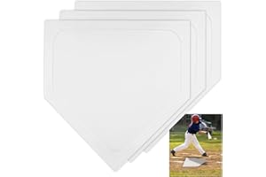 Mototo 2/3/4/6/8PCS White Baseball Home Plate Rubber Throw Down Baseball Bases 16 inch Softball Home Plate Kickball Bases for Kickball Practice Pitching Hitting Training Equipment