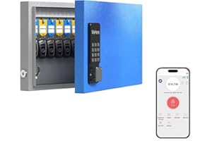 WeHere 24 Key Lock Box Wall Mount, APP Bluetooth/One Time Password Share/Wi-Fi Remote/Fixed Code/Key Unlock, Smart Key Cabinet, Key Organizer Box for Apartment, Hotel, Office, House Key Manage