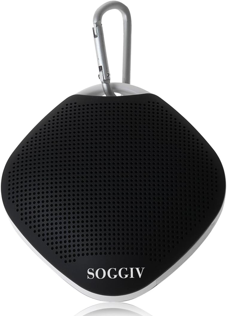 Soggiv Small Portable Speakers, Mini Bluetooth Speakers Wireless with Built-in Mic, Support FM Radio and TF Card - Black