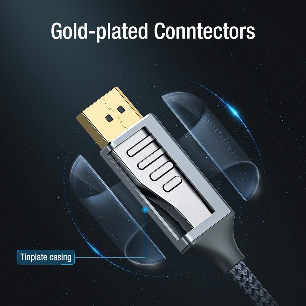 DisplayPort to HDMI Cable,Capshi [4K30HZ] UHD Nylon Braided Gold-Plated DP to HDMI Uni-Directional Cord Display Port to HDMI Male Connector -6 Feet: Industrial & Scientific