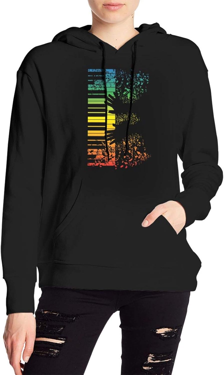 Keyboard Piano Gift Music Hoodie Women's Sweatshirt Hooded Pocket