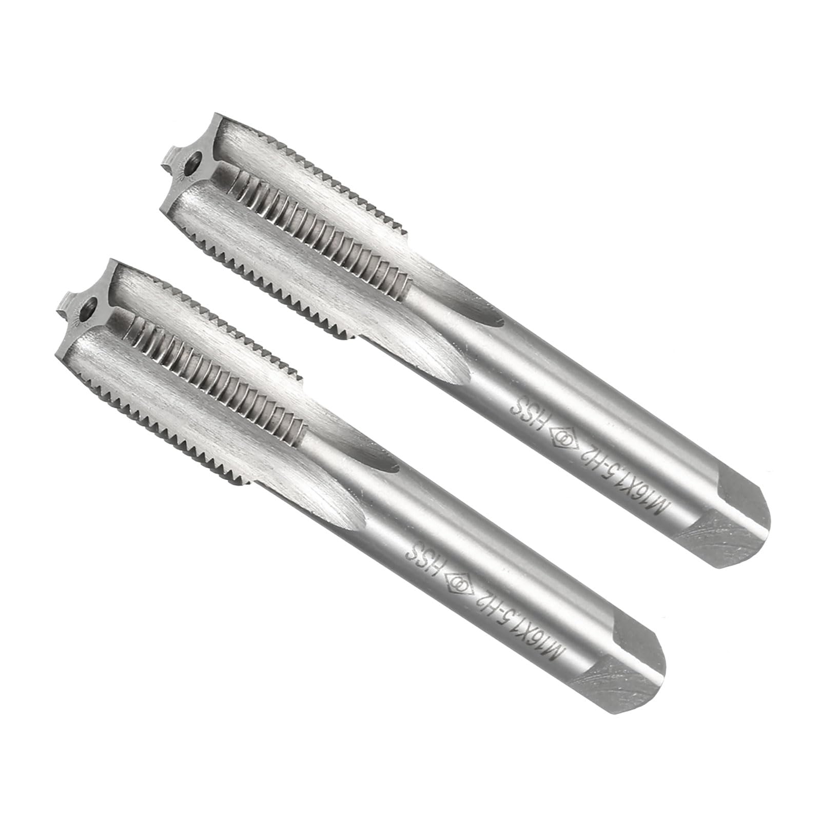 CoCud Metric Machine Tap, M16X1.5 Thread Size, HSS 4 Straight Flutes Threading Tapping Tools - (Applications: for Drilling Tapping Cutting), 2-Pieces