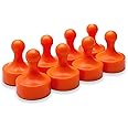 GLASSBOARD STUDIO Powerful Neodymium Magnets, Pawn-Shaped - Strong Fridge/Refrigerator and Whiteboard Magnet, Ideal for Office, Kitchen, Crafts - Rare Earth, Heavy Duty (8, Orange)