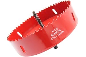 Hole Saw Drill Bit LAIWEI HSS Hole Cutter with Arbor for Wood,PVC Board and Plasterboard(5-3/4"(145mm Hole Saw))