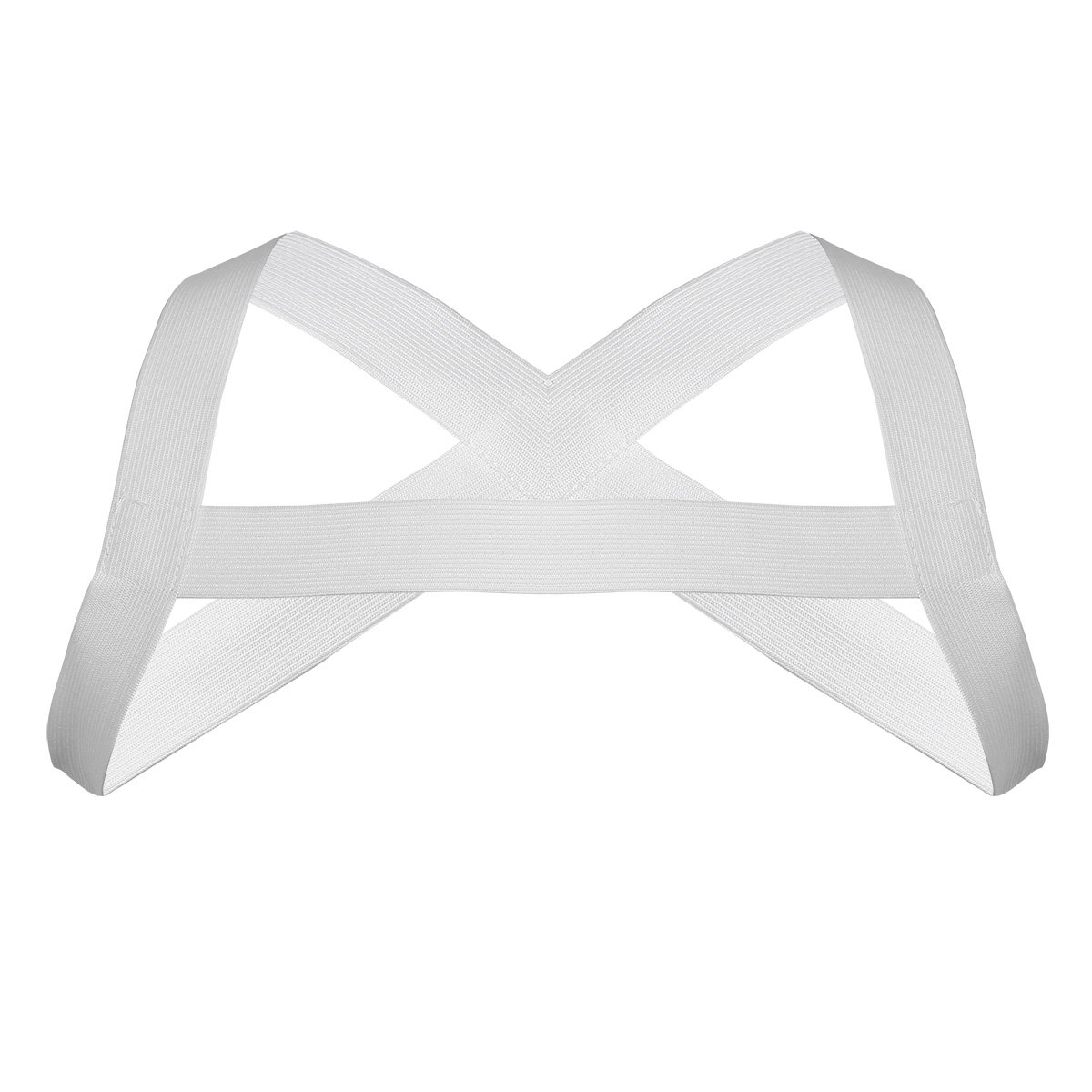 CHICTRY Men's Strong Nylon Shoulder Support Brace Body Chest Costumes (X Shape White)