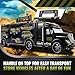 WolVol Military Transport Car Carrier Truck Toy with Army Battle Cars & Choppers Toys Inside - Great Toy for Kids Who Love Action and Vehicles