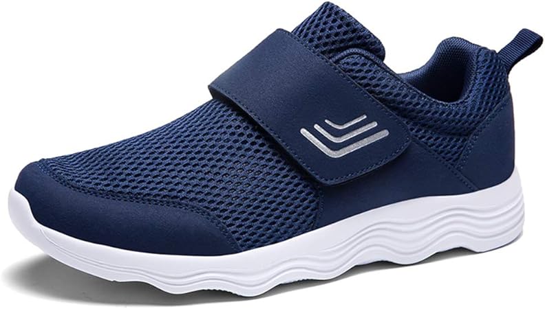 Amazon Kenizuスニーカー メンズ レディース 介護シューズ 高齢者シューズ マジックテープ 外反母趾 メッシュ 快適 滑り止め 中高齢者靴 父の日 母の日 27cm ブルー Kenizu リハビリ靴 介護靴