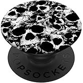 Black White Skull Bones Pattern PopSockets Adhesive PopGrip