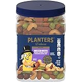 PLANTERS Deluxe Salted Mixed Nuts, Party Snacks, Plant-Based Protein 34oz (1 Container)