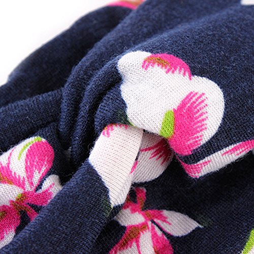 Adecco LLC 6 Pack Women Headband Elastic Turban Floal Style Criss Cross Head Wrap Hair Band (Floral) - Thumbnail 7