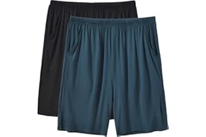 JINSHI Men’s Pajama Shorts Soft Comfortable Lightweight Elastic Drawstring Men Lounge Sleep Shorts with Pockets