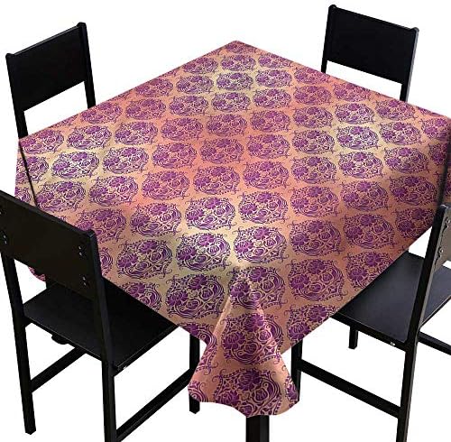 Damask Tablecloth for Kids/Childrens Flower Roses French High-end Durable Creative Home 70 x 70 Inch