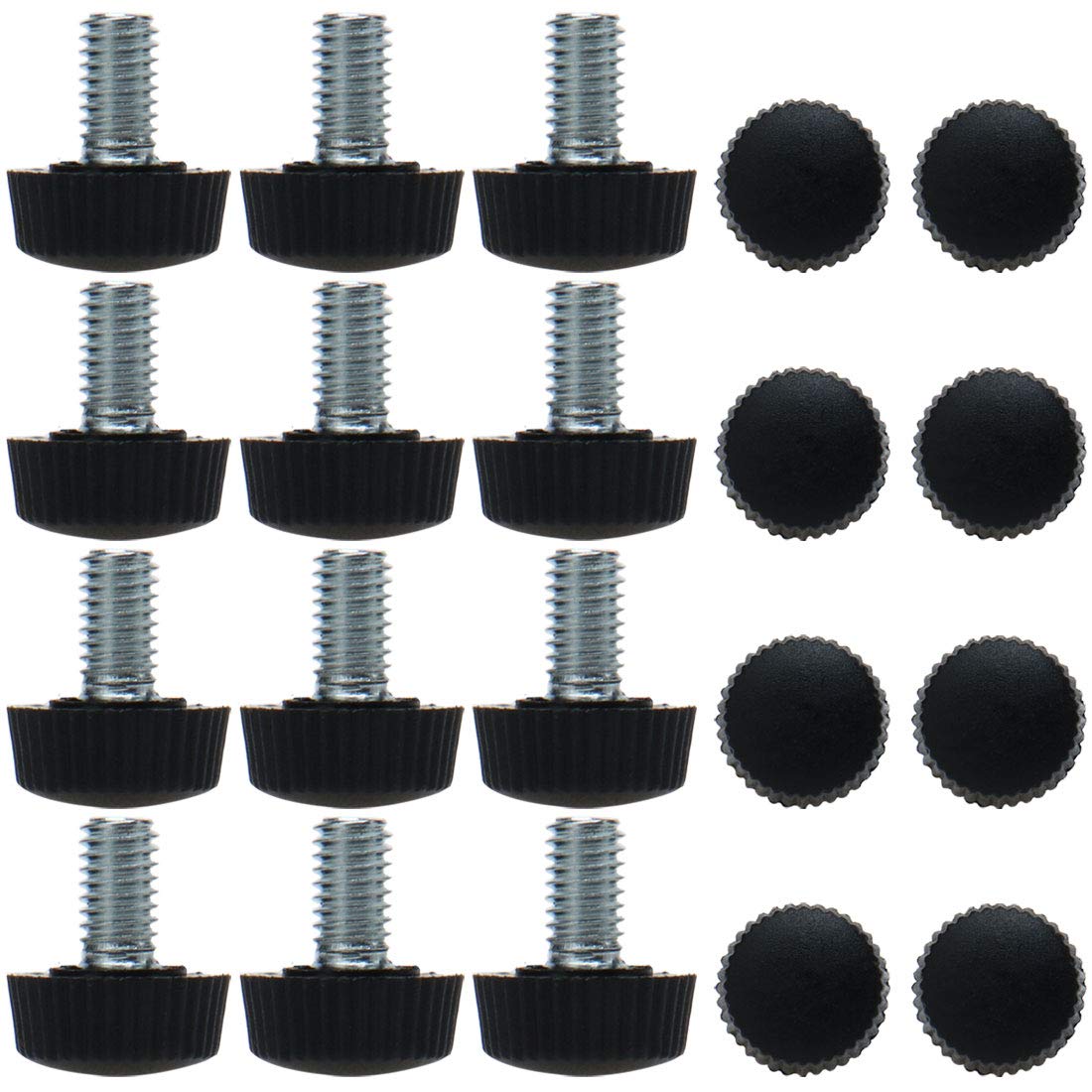 Sourcingmap M6 x 10 x 16mm Leveling Feet Adjustable Leveler Floor Protector for House Furniture Cabinet Table Chair Leg 20 Pack